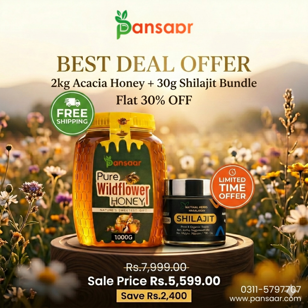 Best Deal 2kg Acacia Honey + 30g Shilajit Bundle (Flat 30% OFF)