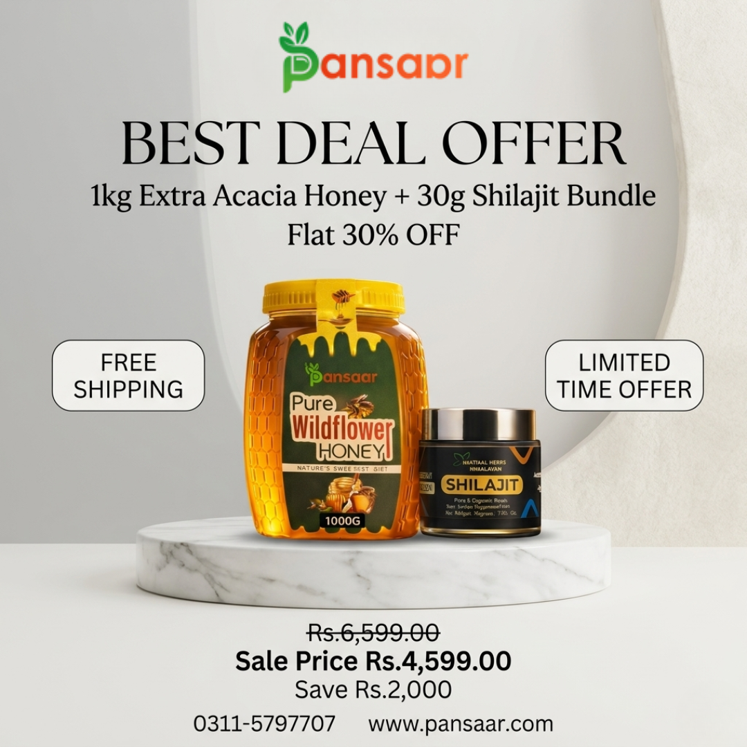 Best Deal 1kg Acacia Honey + 30g Shilajit Bundle (Flat 30% OFF)