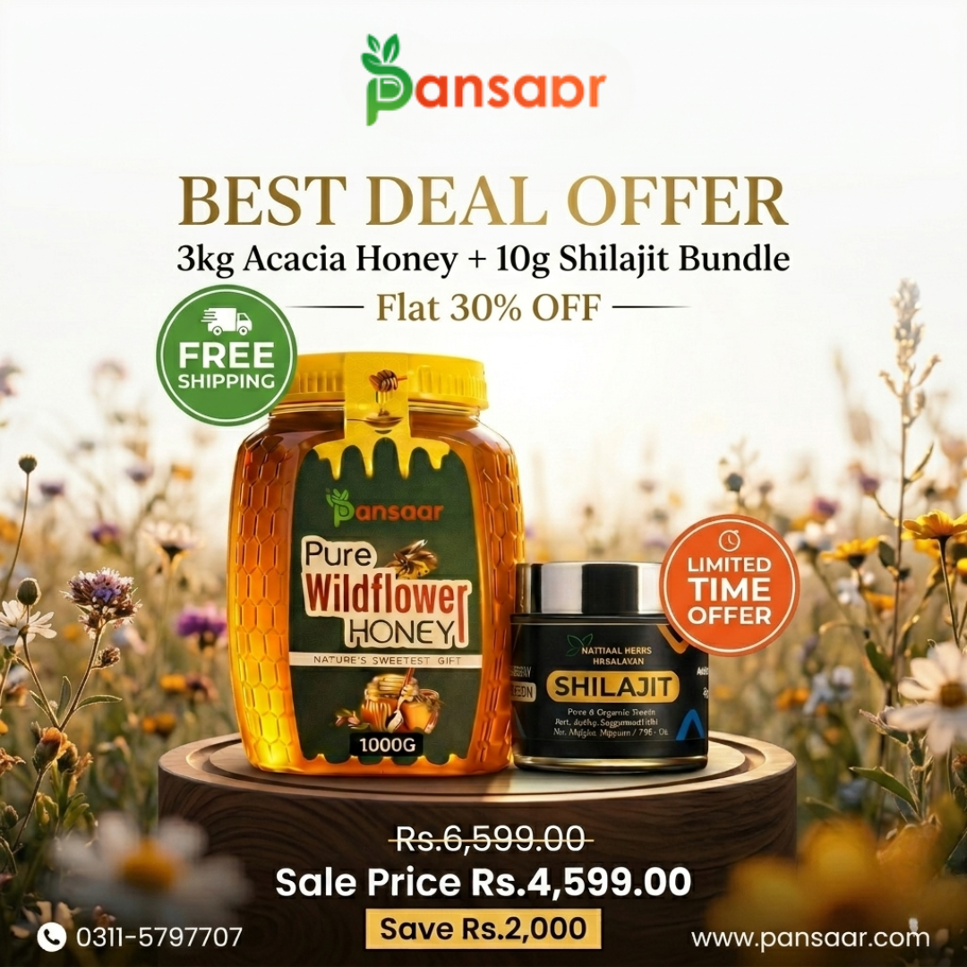 Best Deal 3kg Acacia Honey + 10g Shilajit Bundle (Flat 30% OFF)