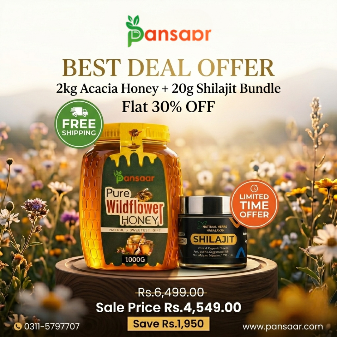 Best Deal 2kg Acacia Honey + 20g Shilajit Bundle (Flat 30% OFF)