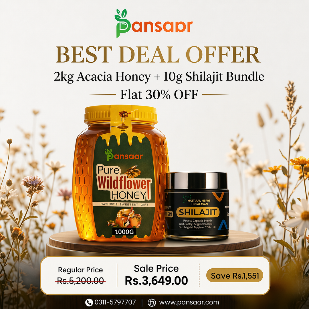 Best Deal 2kg Acacia Honey + 10g Shilajit Bundle (Flat 30% OFF)