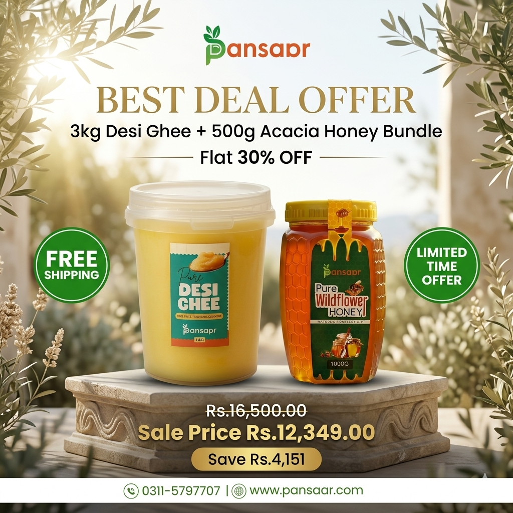 3kg Desi Ghee Bundle + 500g Acacia Honey FREE