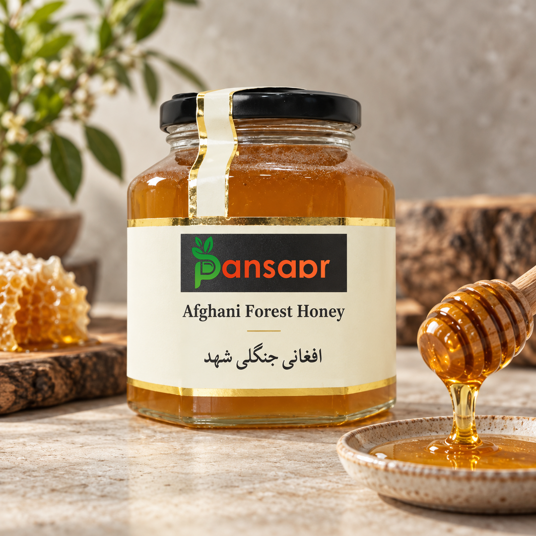 Afghani Forest Honey texture and serving close-up