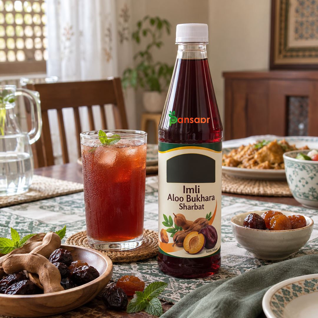 Pansaar Imli Aloo Bukhara Sharbat premium packaging