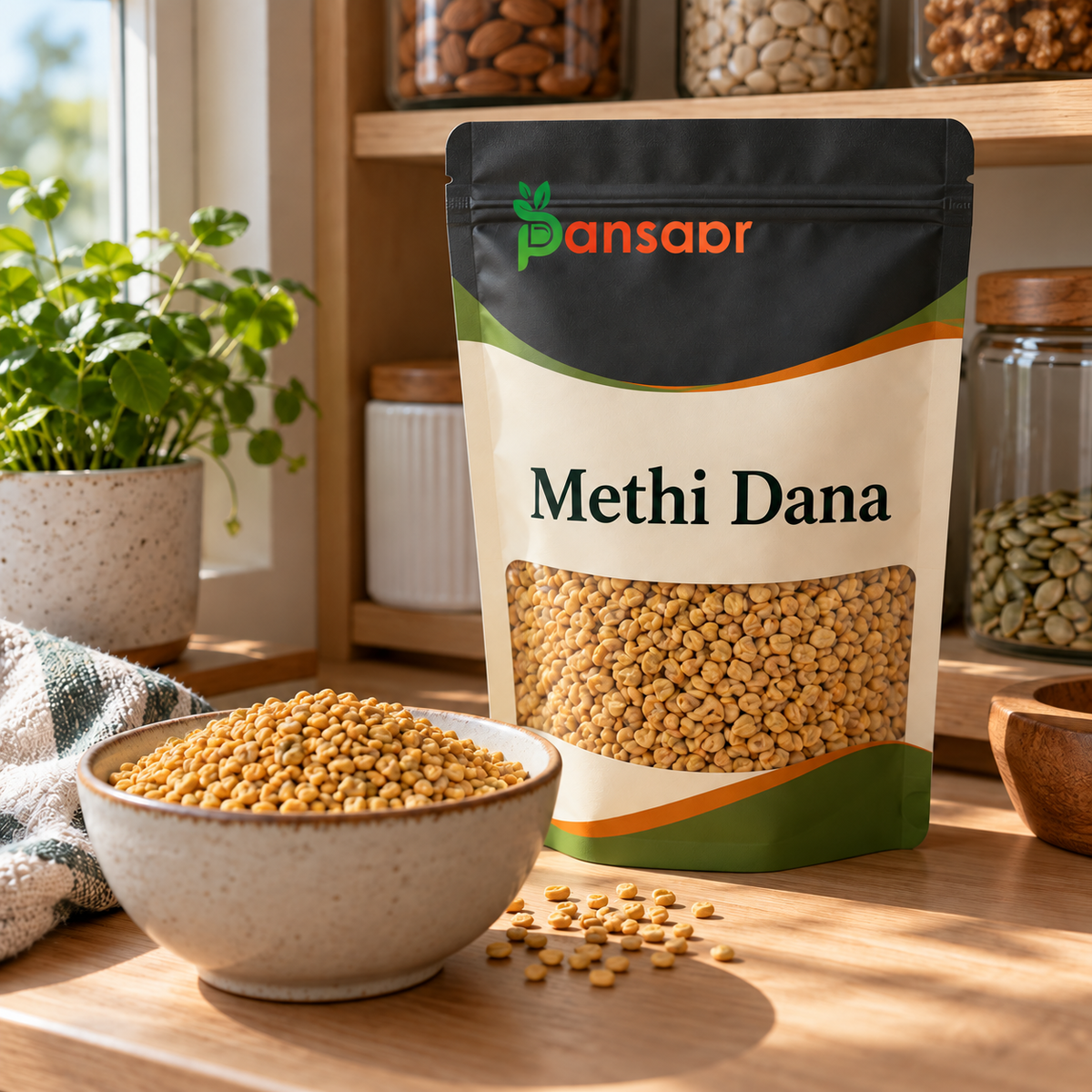 Methi Dana (Fenugreek Seed) - میتھی کے بیج in Pansaar zipper pouch