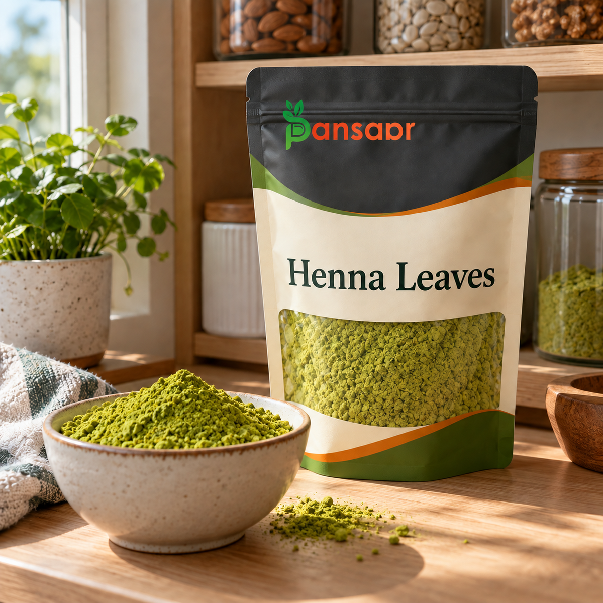Henna Leaves (برگ حنا) in Pansaar zipper pouch