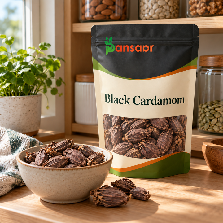 Black Cardamom in Pansaar zipper pouch