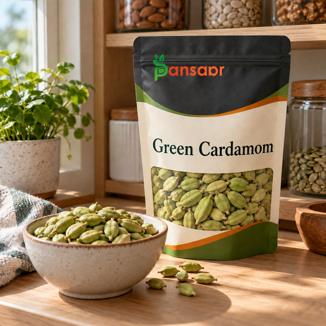 Green Cardamom (Sabz Elaichi - الایچی) in Pansaar zipper pouch