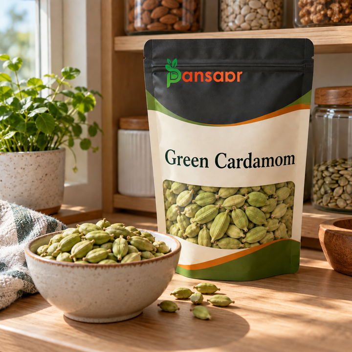 Green Cardamom (Sabz Elaichi - الایچی) in Pansaar zipper pouch