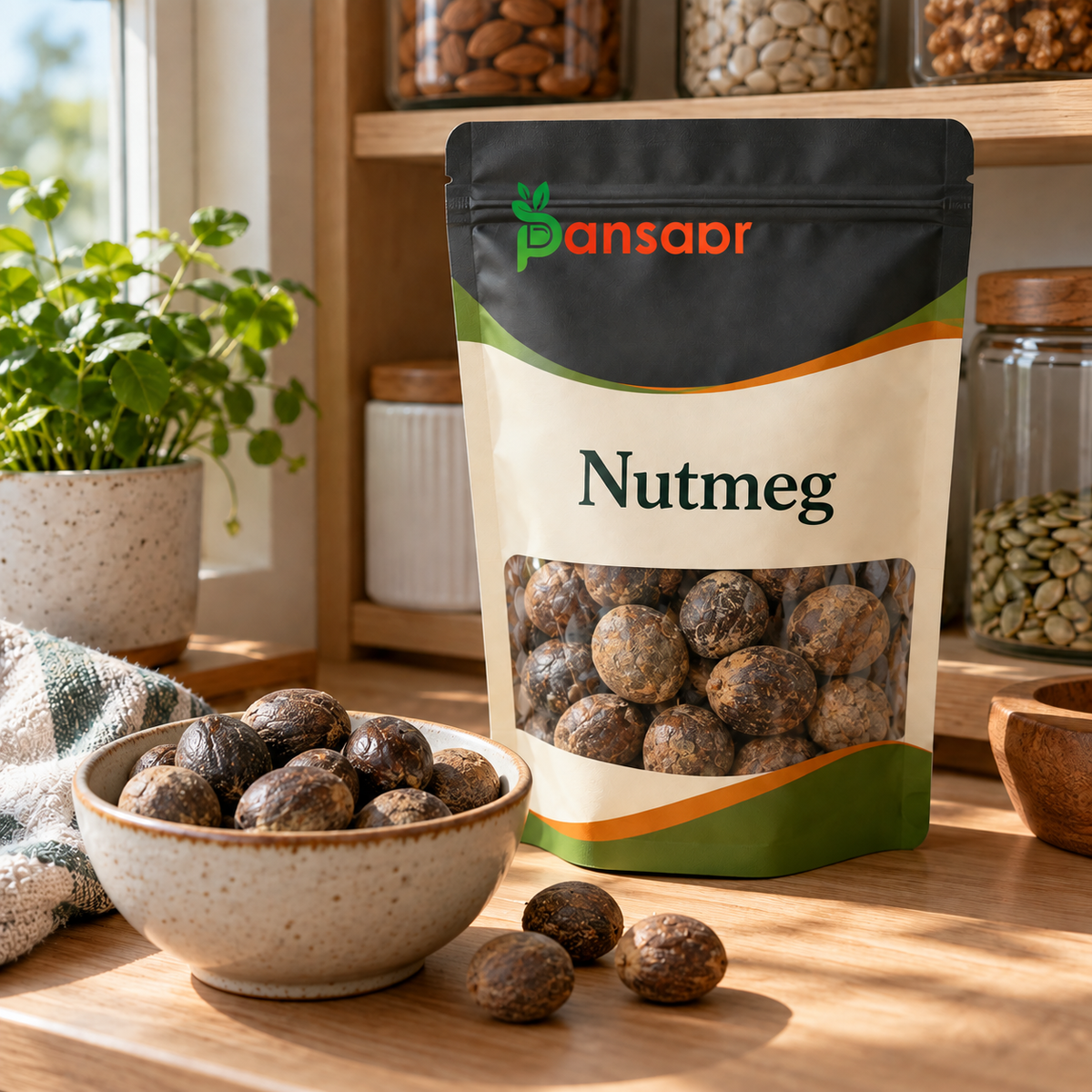 Nutmeg, 250 gm — Pansaar pouch product mockup