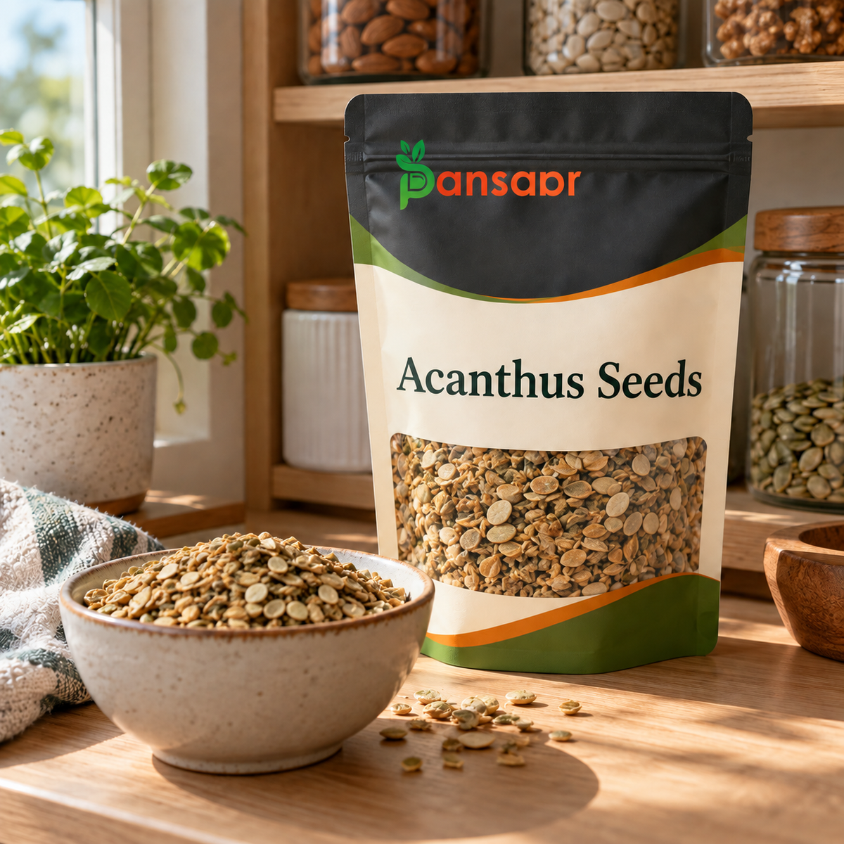 Acanthus Seeds (تخم اٹنگن ) in Pansaar zipper pouch