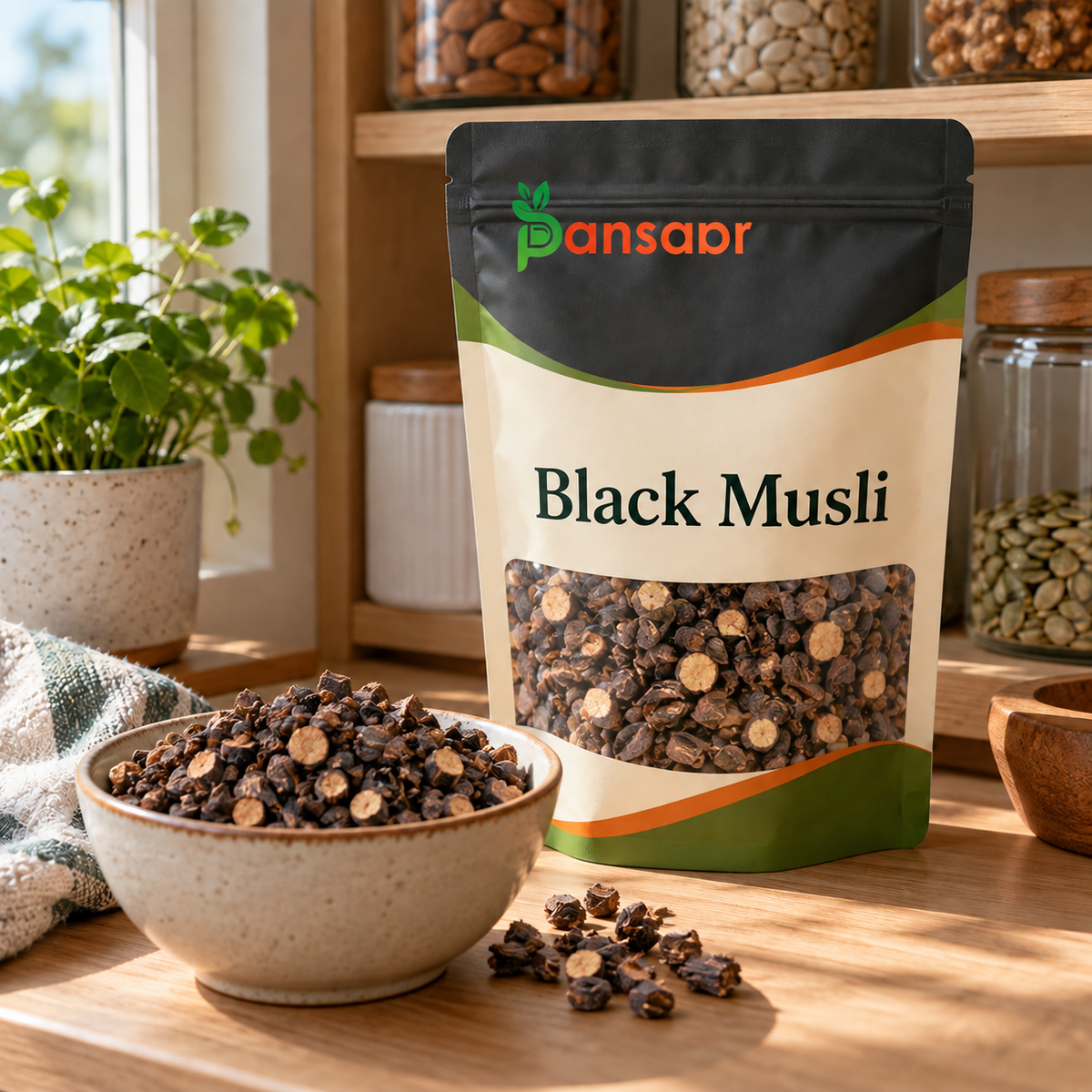 Black Musli (Siyah Musli) سیاہ موصلی in Pansaar zipper pouch