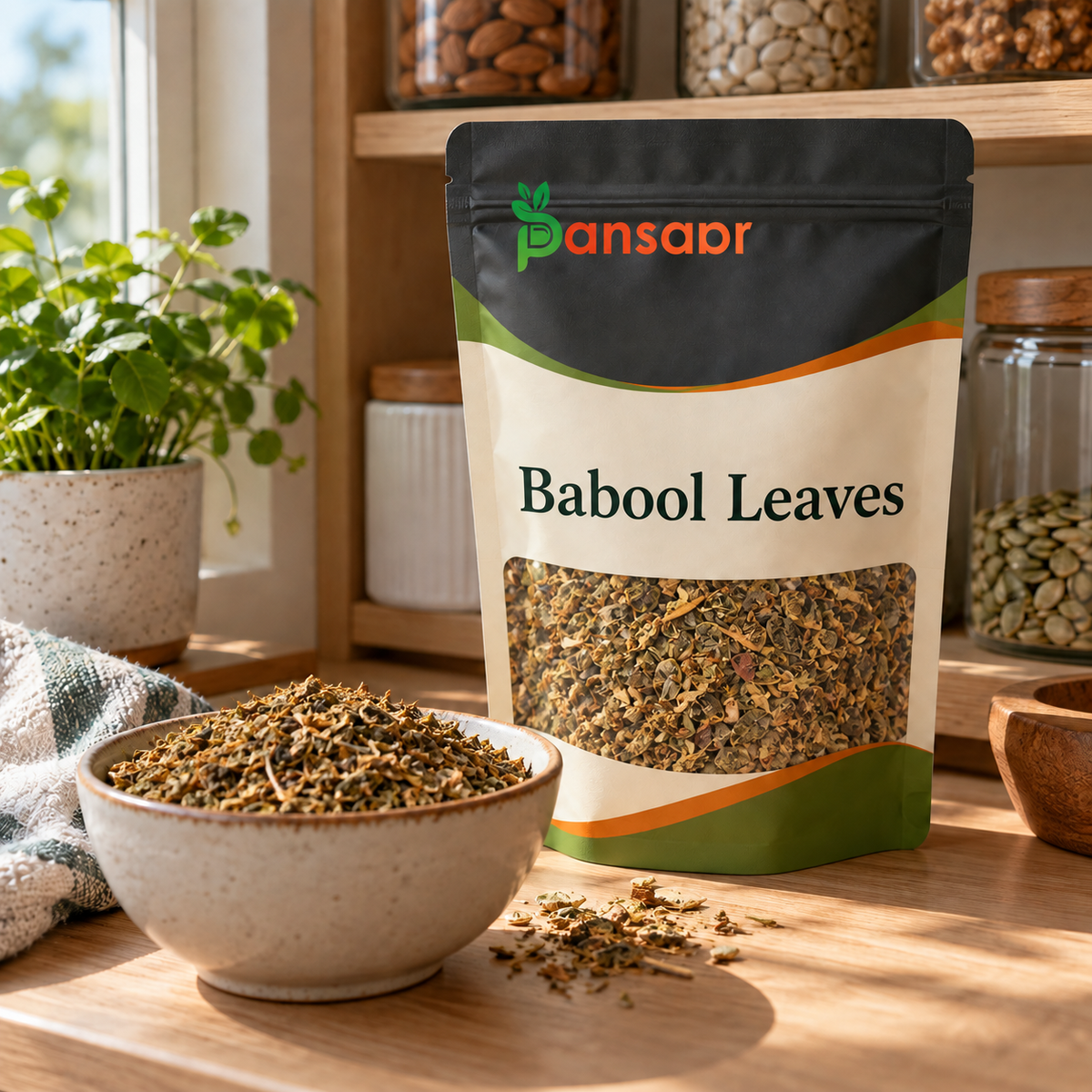 Babool Leaves (Barg-e-Babool)  برگ ببول in Pansaar zipper pouch