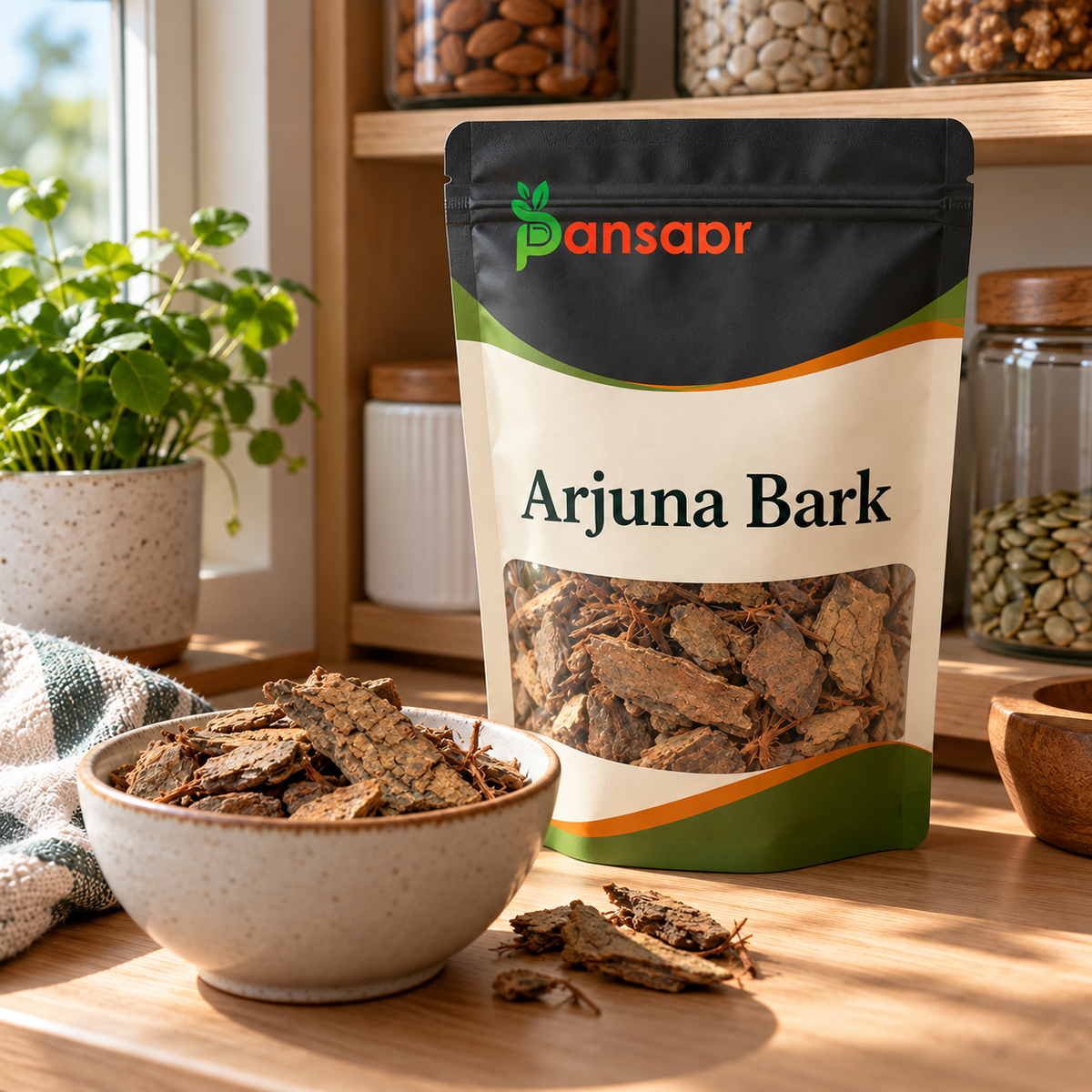 Arjuna Bark in Pansaar zipper pouch