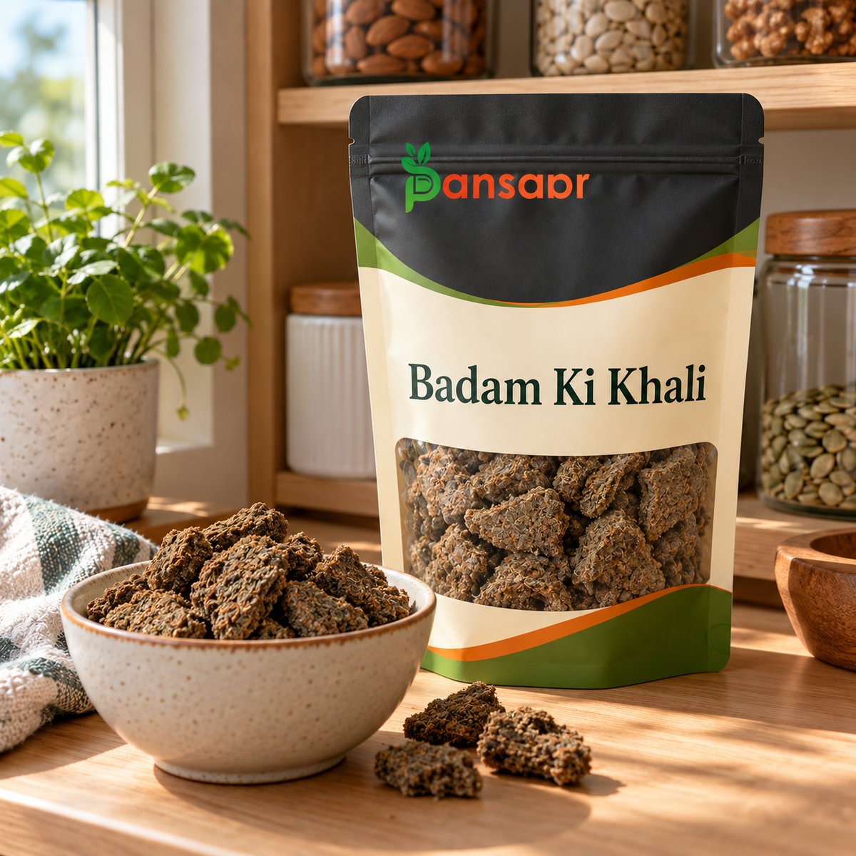 Almond Straw (Badam Ki Khali)  کھلی بادام in Pansaar zipper pouch