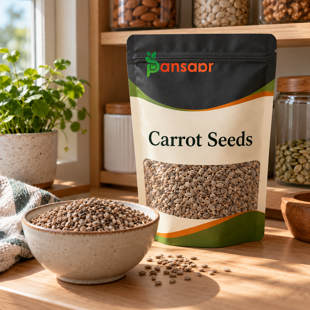 Carrot Seeds (Tukhm-e-Gajar) تخم گاجر in Pansaar zipper pouch