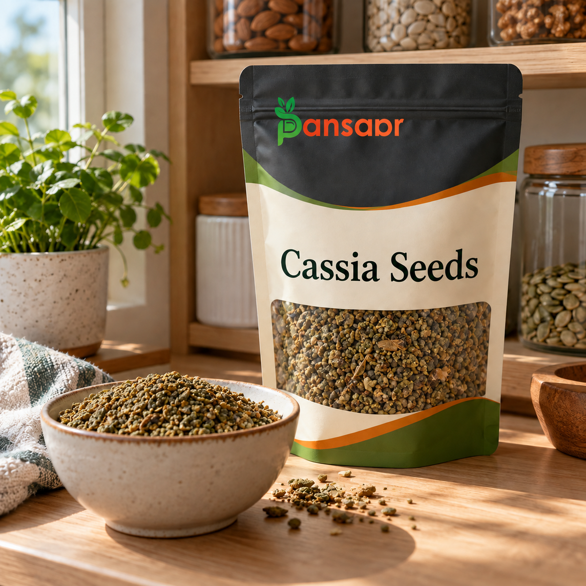 Cassia Seeds (Tukhm-e-Panwar) تخم پنواڑ in Pansaar zipper pouch