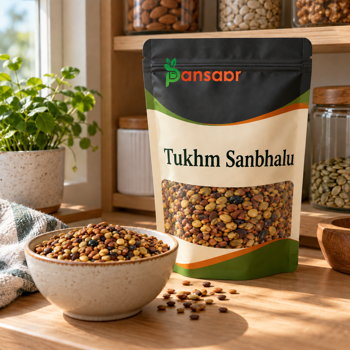 Chinese Chaste Tree Seeds (Tukhm-e-Sanbhalu) تخم سنبھالو in Pansaar zipper pouch