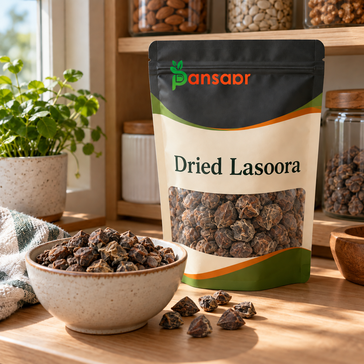 Dried Assyrian Plum (Sapistan Khushk, Lasoora) سپتان خشک in Pansaar zipper pouch