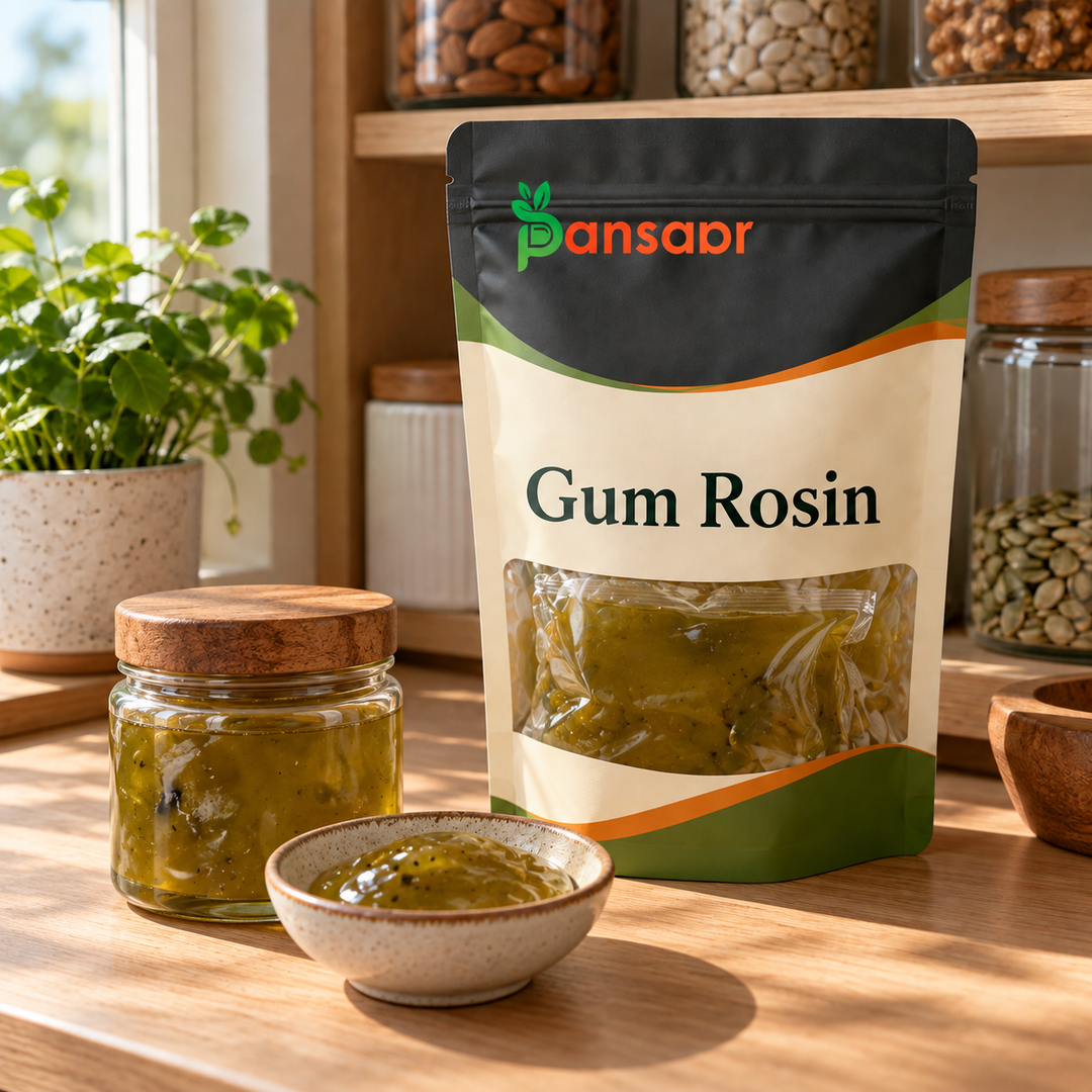Gum Rosin (Ganda Behroza) گندہ بہروزہ in Pansaar zipper pouch