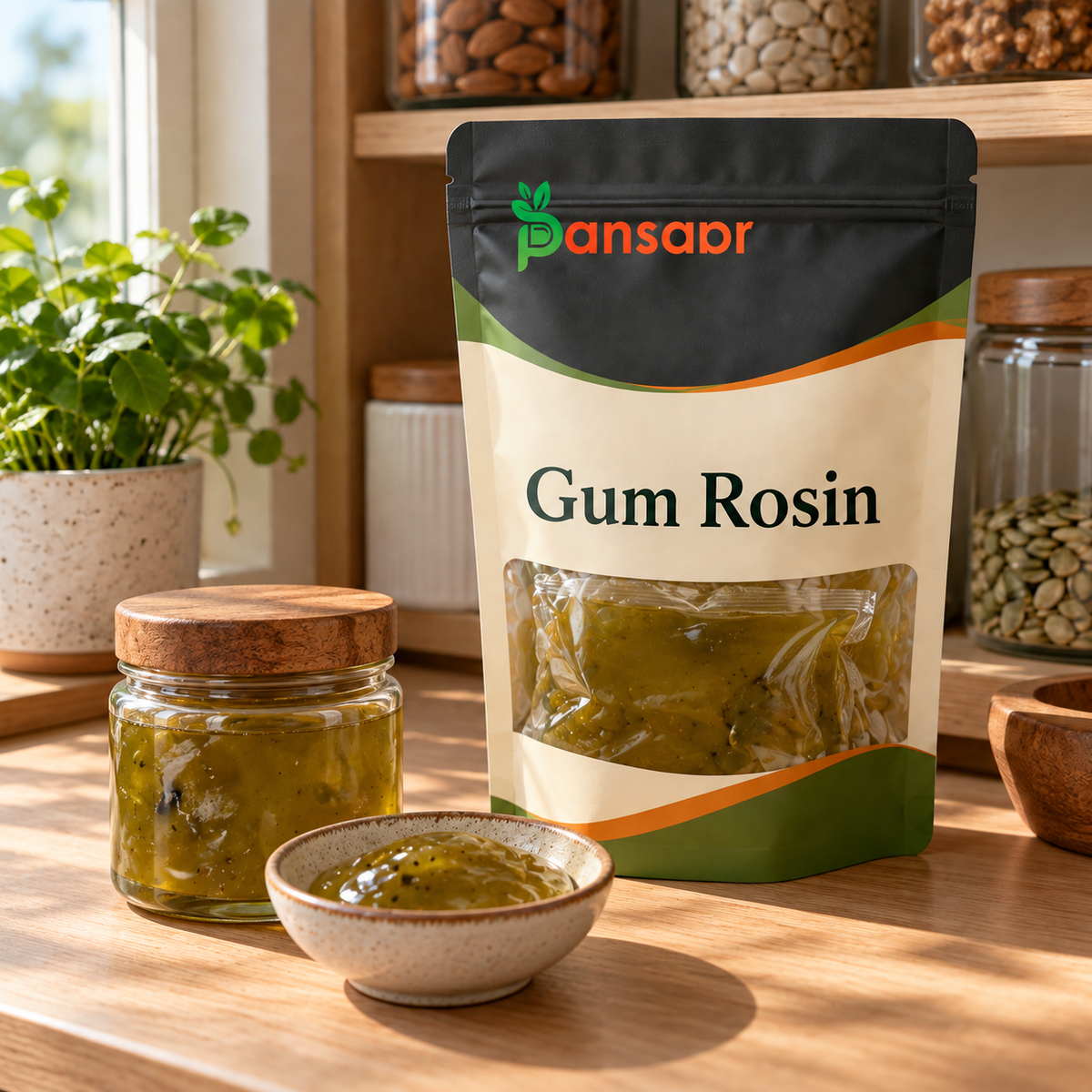 Gum Rosin (Ganda Behroza) گندہ بہروزہ in Pansaar zipper pouch