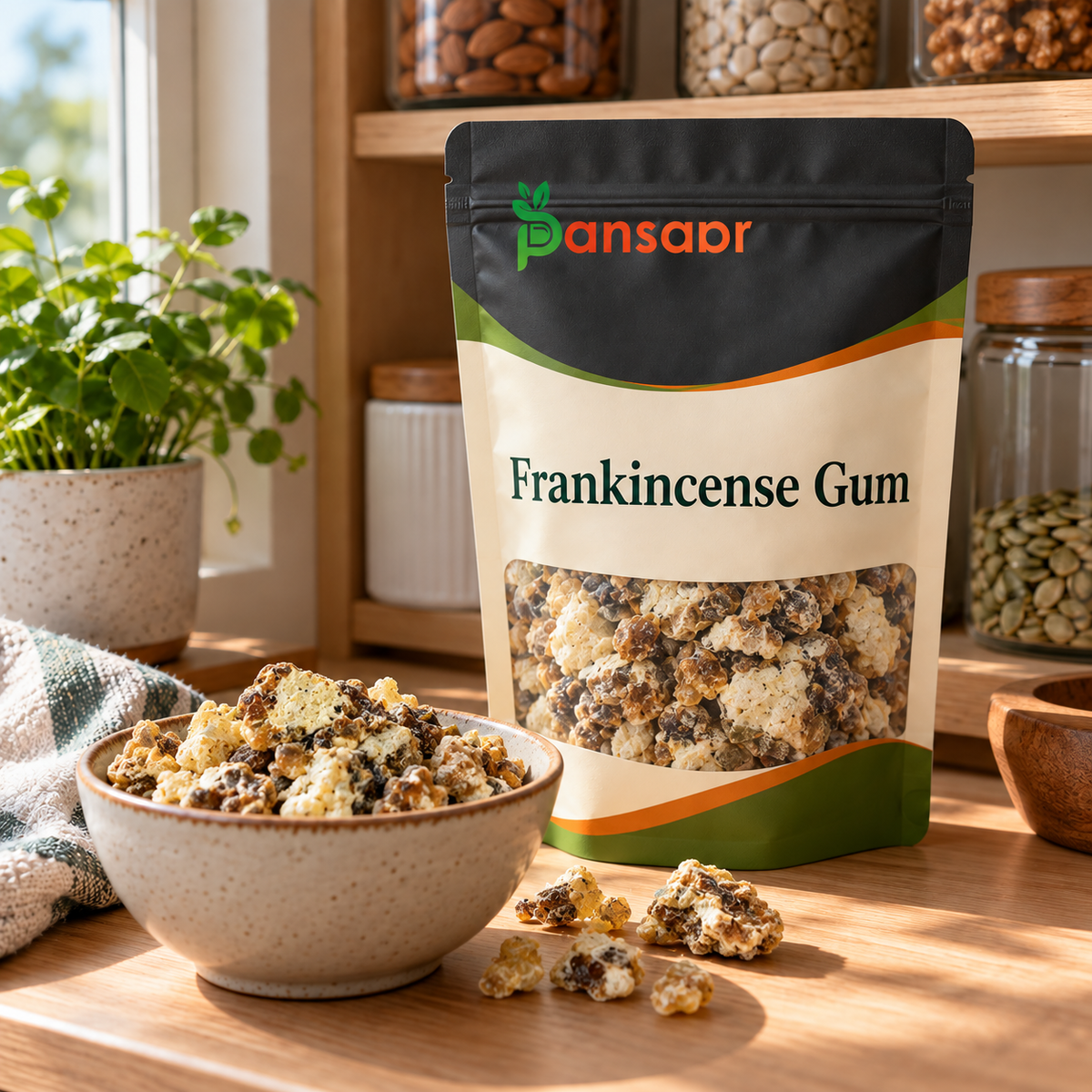 Frankincense Gum (Gond Kundar, Lobaan) گوند کندر in Pansaar zipper pouch