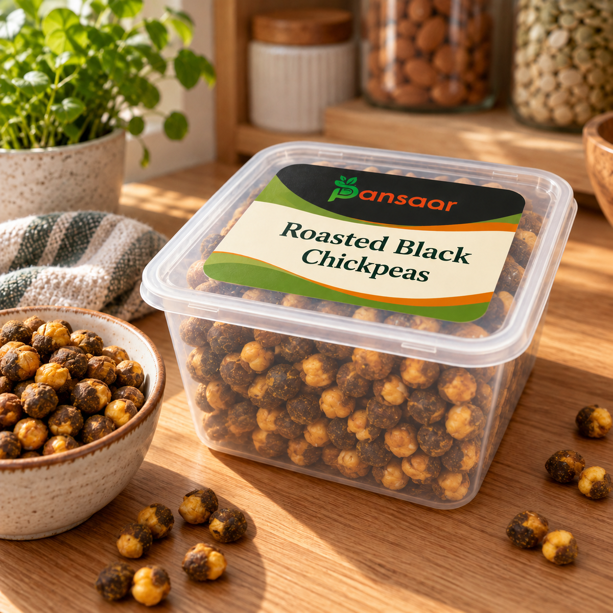 Roasted Black Chickpeas in Pansaar box