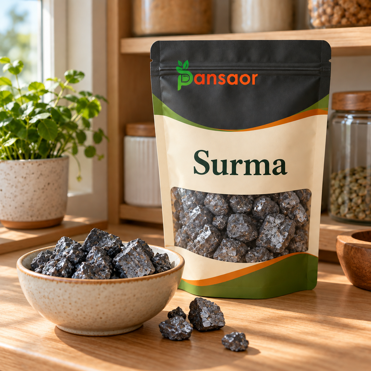 Kohl (Surma) Scientific Name: Antimony سرمہ in Pansaar zipper pouch