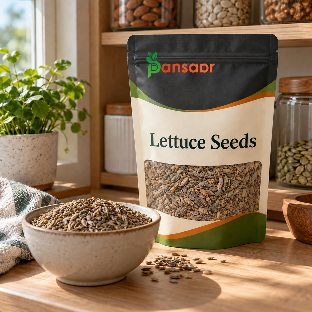 Lettuce Seeds (Tukhm-e-Kahu) Scientific Name: Lactuca Sativa Linn تخم کا ہو in Pansaar zipper pouch