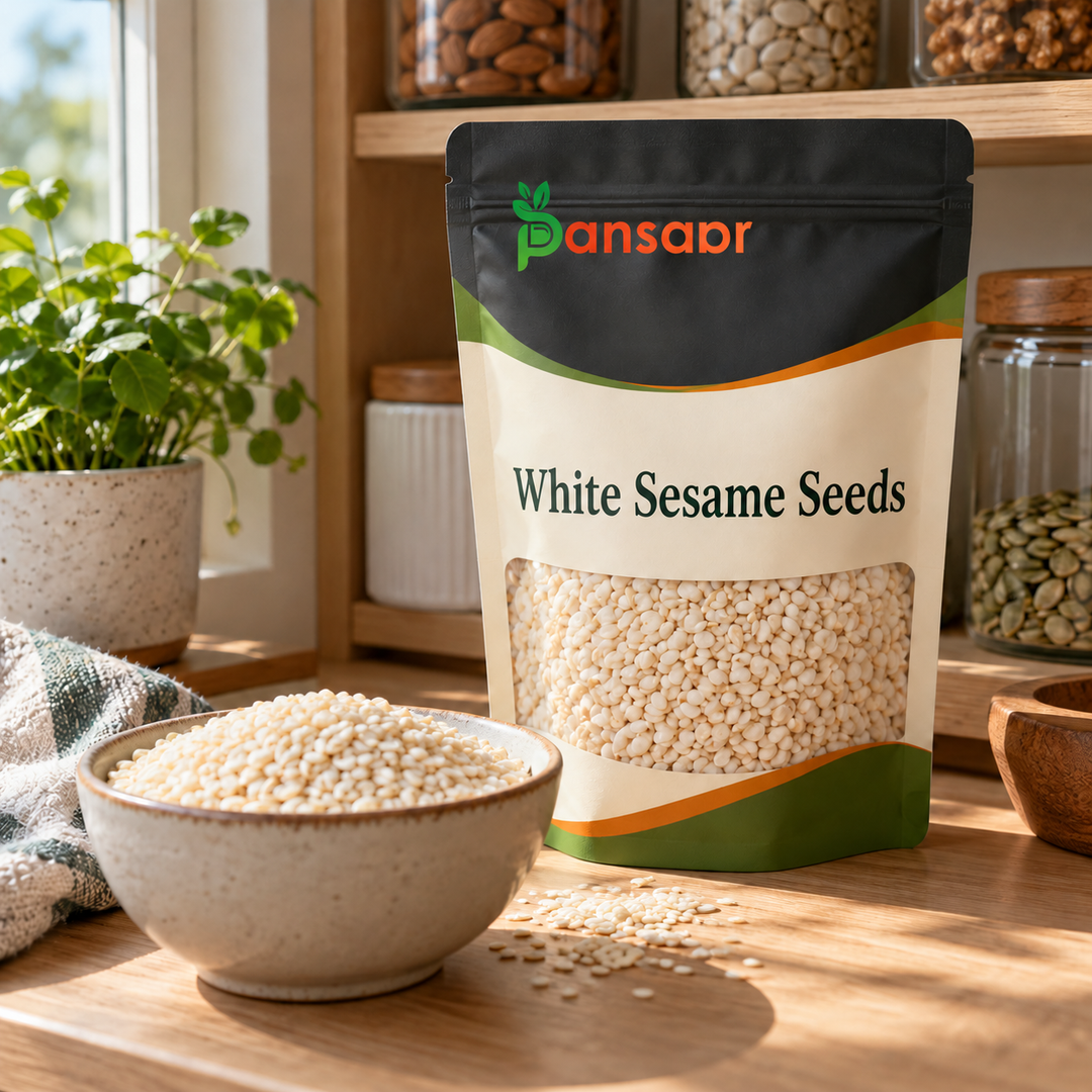 White Sesame Seeds in Pansaar pouch