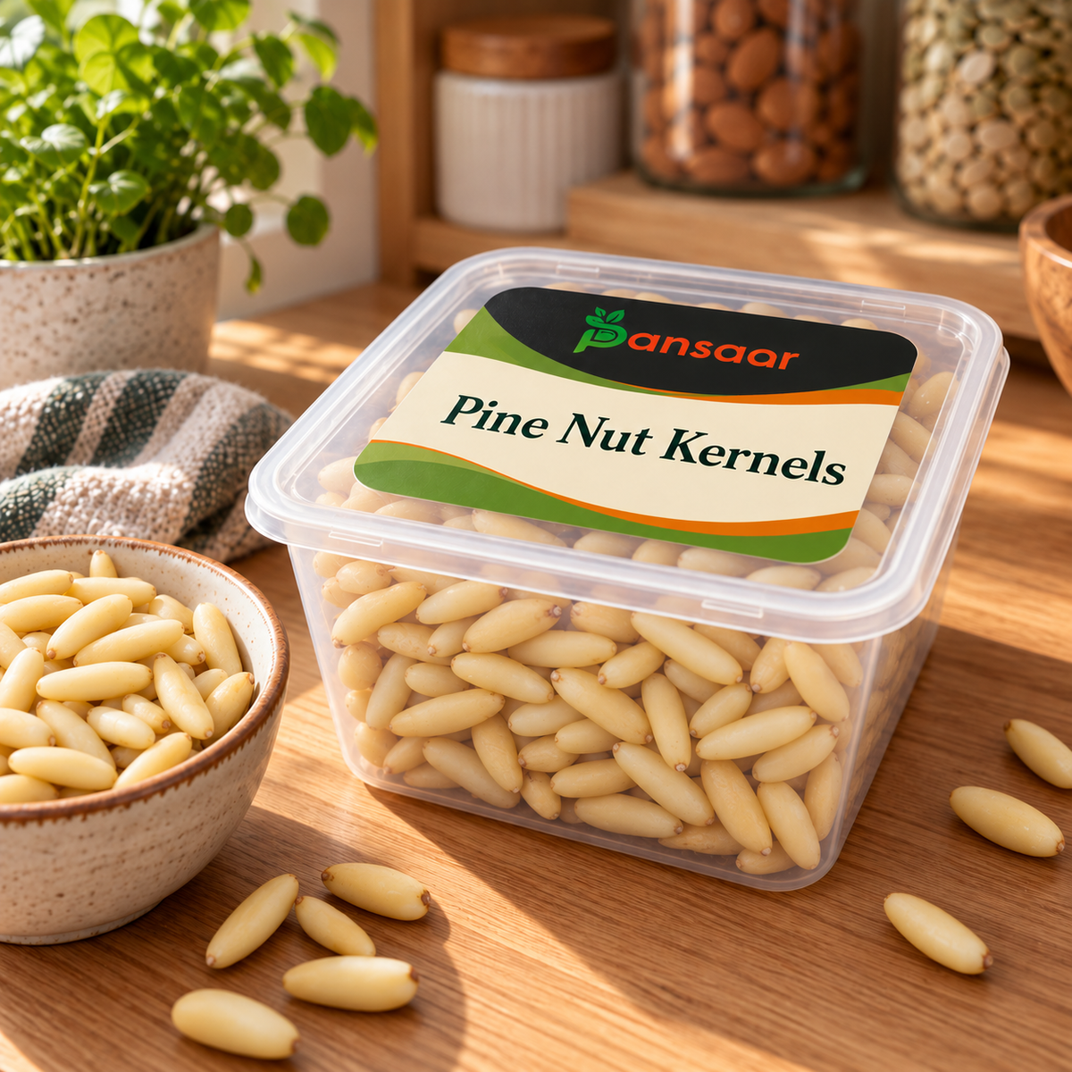 Pine Nut Kernels in Pansaar box