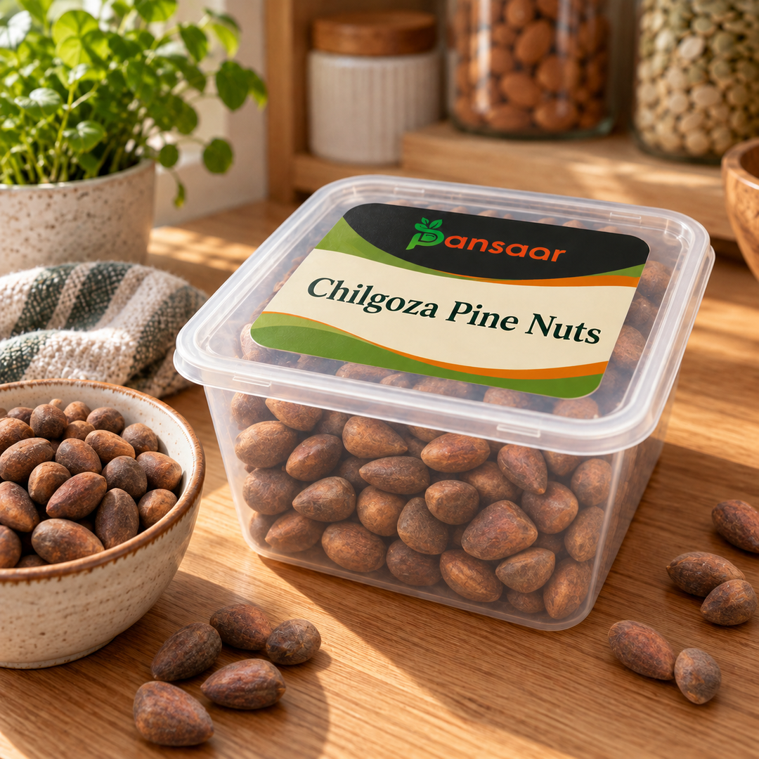 Chilgoza Pine Nuts in Pansaar box