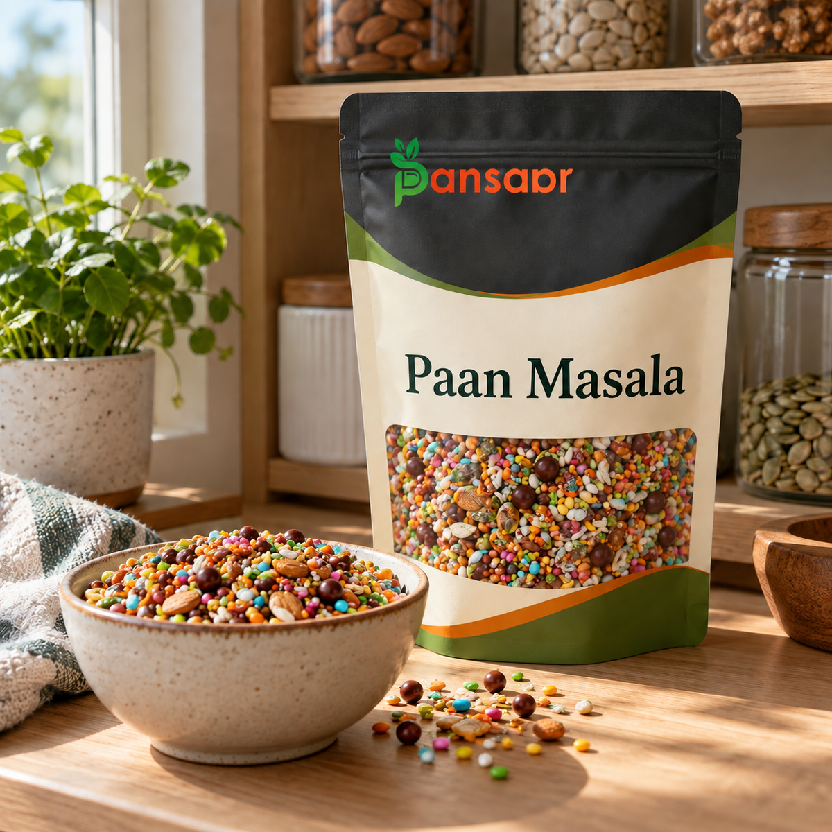 Paan Masala with Chocolate Dana and Nuts - پان مصالحہ in Pansaar zipper pouch