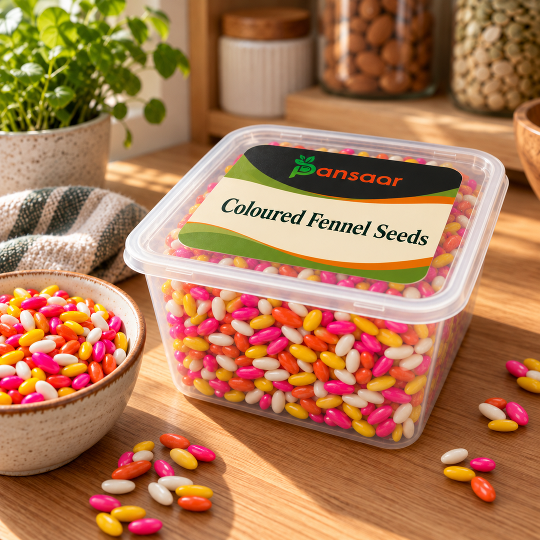 Coloured Fennel Seeds in Pansaar box
