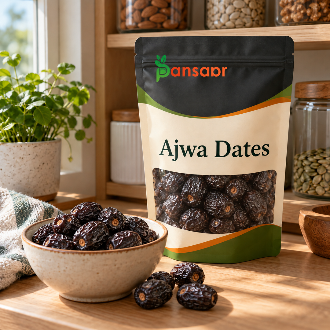 Ajwa khajoor of Madina Munawarra - Ajwa Jumbo Size in Pansaar zipper pouch