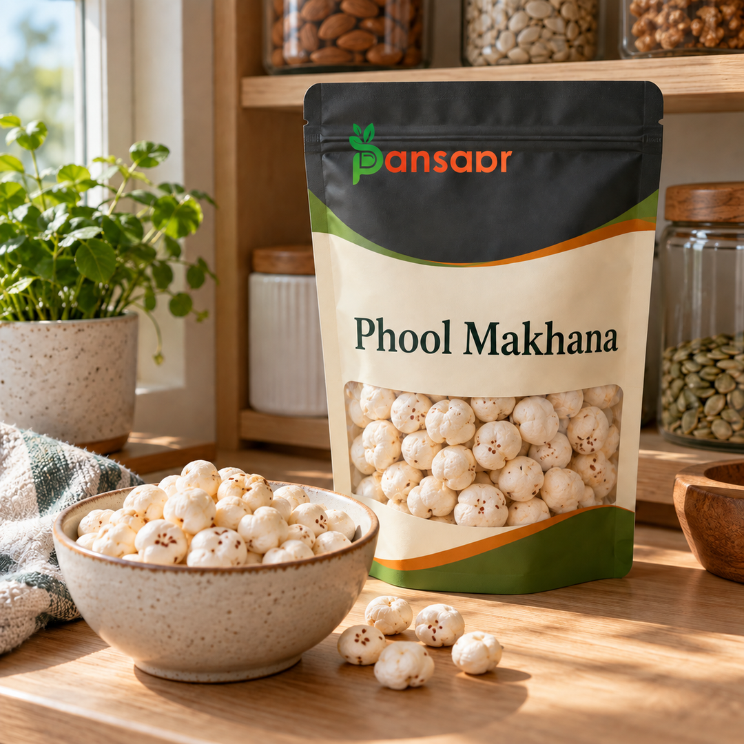 Phool Makhana (Fox Nut) پھول مکھانا in Pansaar zipper pouch