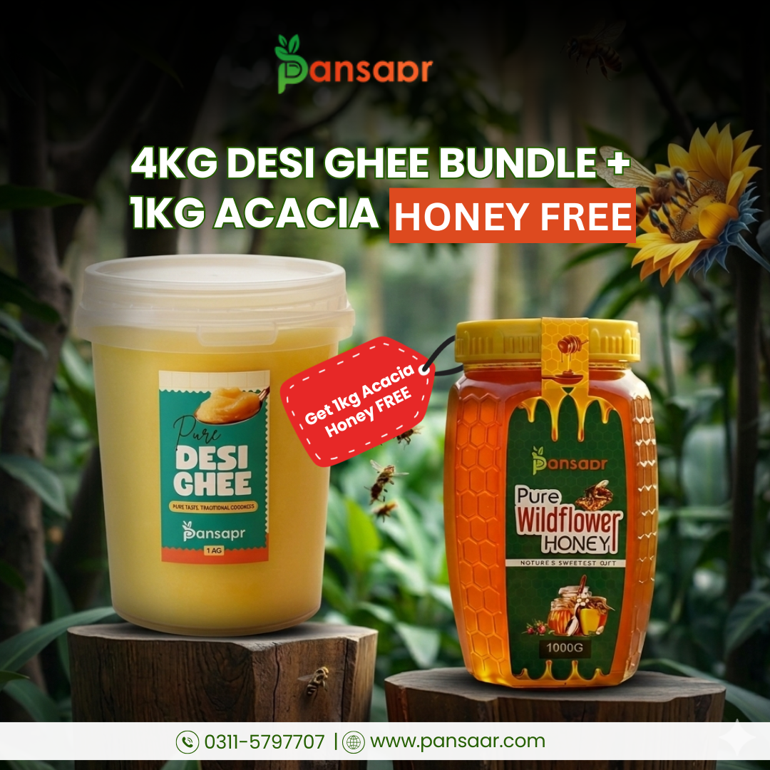 4kg Desi Ghee Bundle + 1kg Acacia Honey FREE