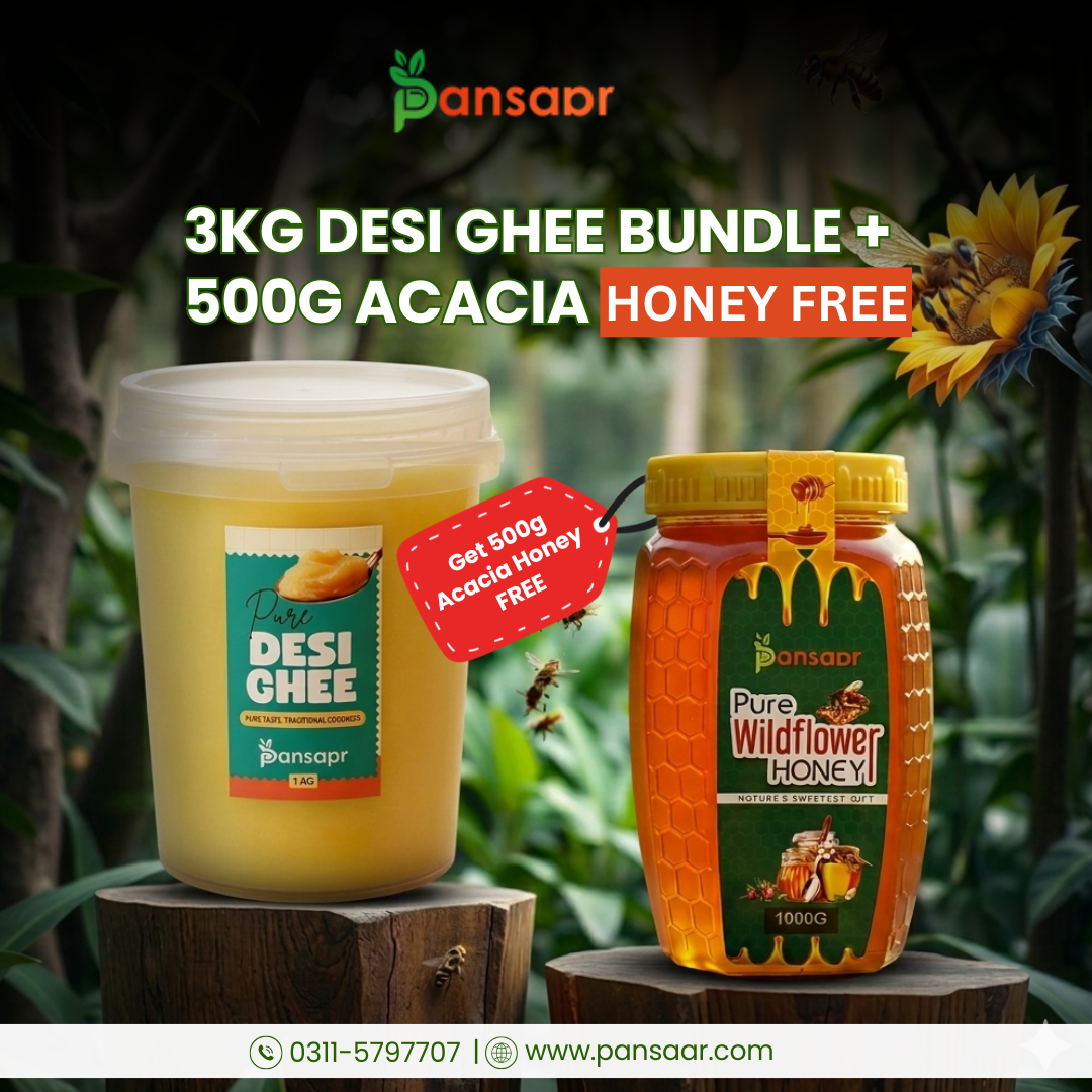 3kg Desi Ghee Bundle + 500g Acacia Honey FREE