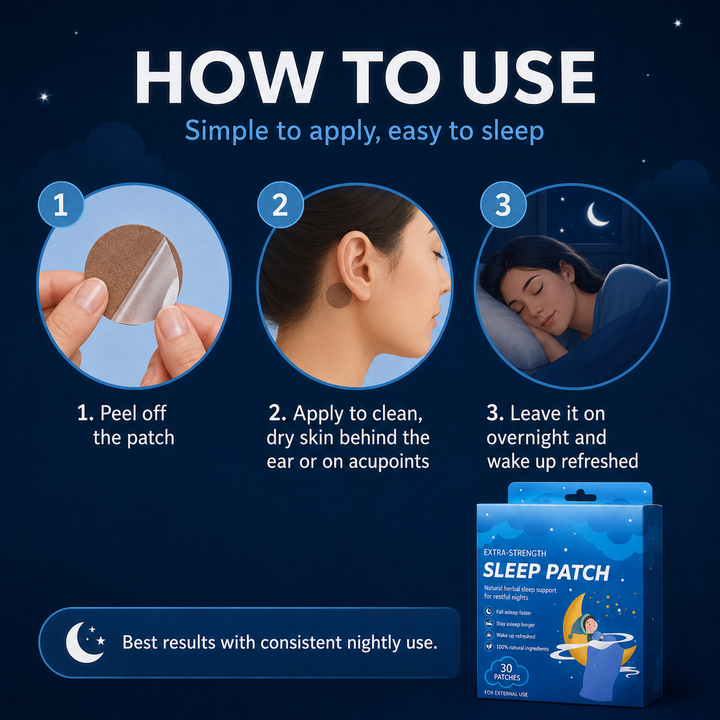 Woman sleeping peacefully with Pansaar Sleep Patch applied - restful nights sleep Pakistan