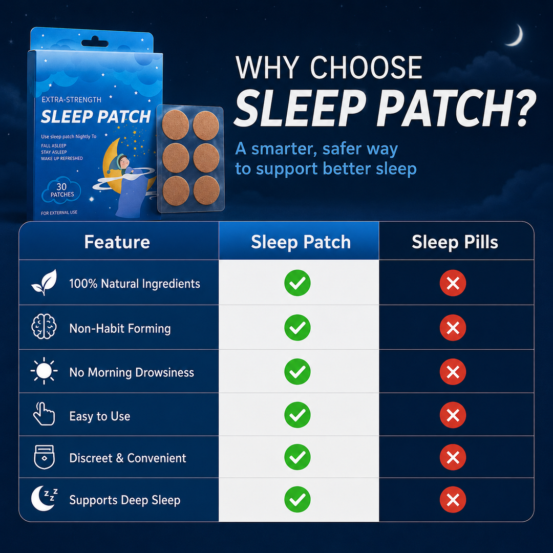 Sleep Patch vs sleep pills comparison - natural, non-habit forming - Pansaar Pakistan